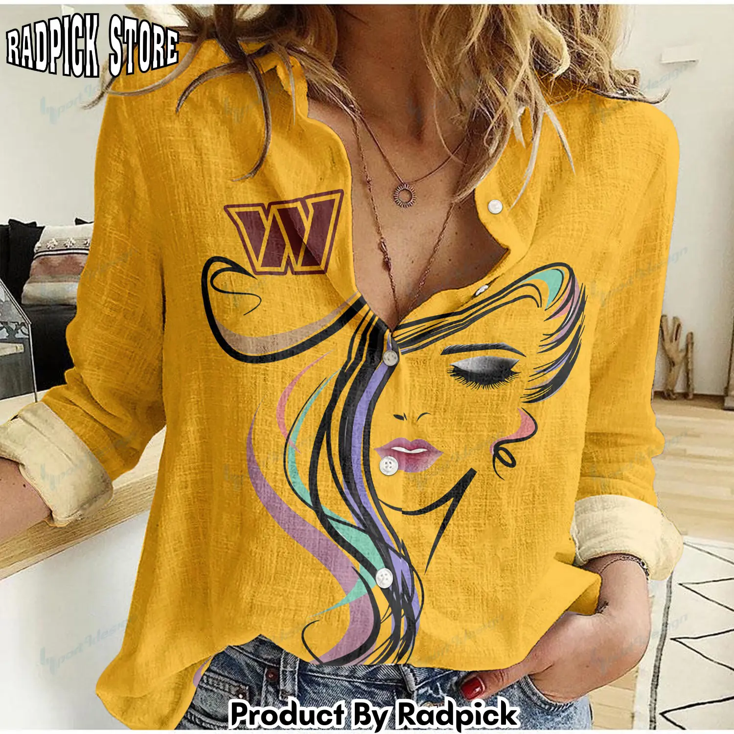 Radpick washington commanders woman shirt rp66228